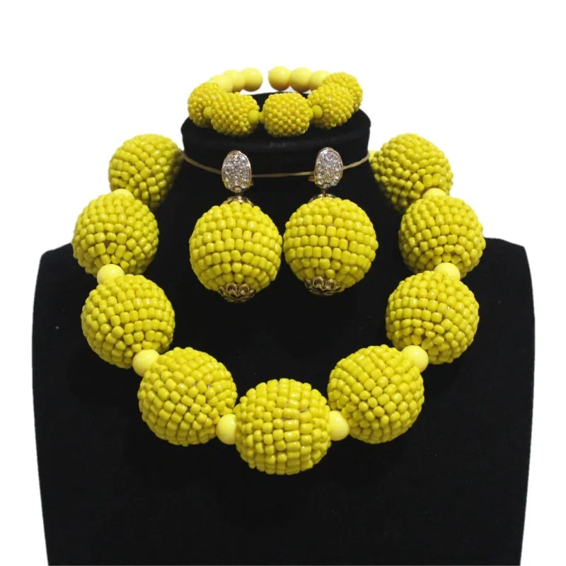 4UJewelry желтый индийский комплект ювелирных изделий Свадебный для невесты Африканский бисерный шар дизайн колье ожерелье набор для нигерийс... 4UJewelry желтый индийский комплект ювелирных изделий Свадебный для невесты Африканский бисерный шар дизайн колье ожерелье набор для нигерийс...
