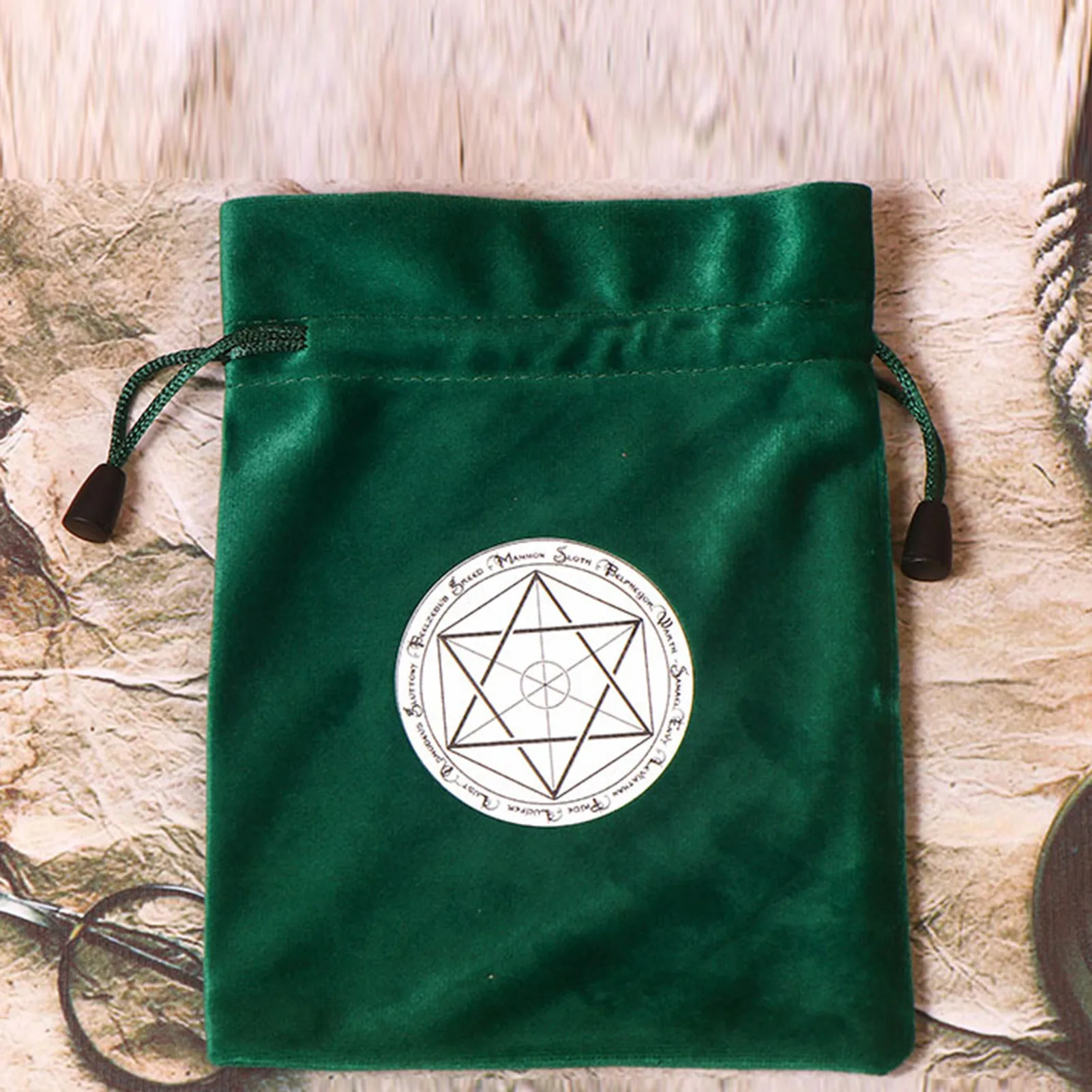 Tanio Aksamitna torba do przechowywania kart tarota Pentagram