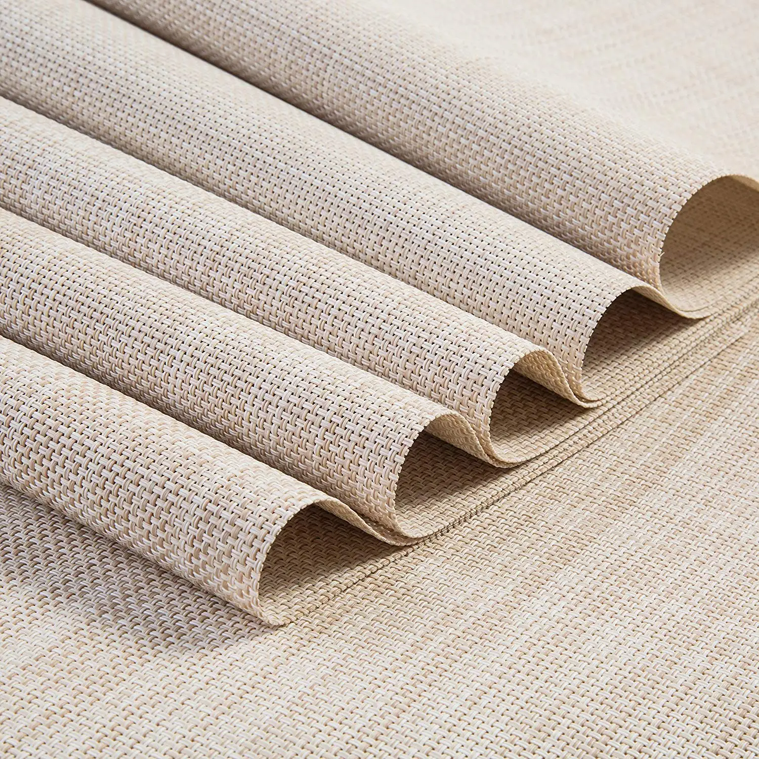 6pcs PVC Beige Placemat Easy to Clean Non Slip Wipeable Heat Resistant Farmhouse Modern Waterproof Coffee 1 6pcs PVC Beige Placemat Easy to Clean Non Slip Wipeable Heat Resistant Farmhouse Modern Waterproof Coffee 5