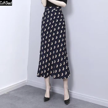 

Cultiseed Women New Fashion Skirts 2020 Female Print Split Long Skirts Ladies High Waist Office Work Party Trumpet Skirt
