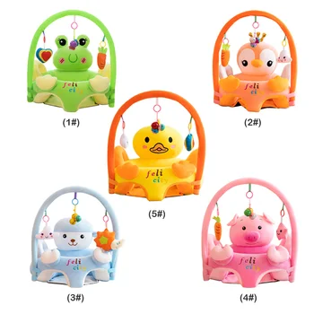 

Sofa Set Support Seat Cover Baby Plush Chair Cartoon Learning Sit Plush Chair Toddler Nest Puff Washable With Rod & Toys No Fill