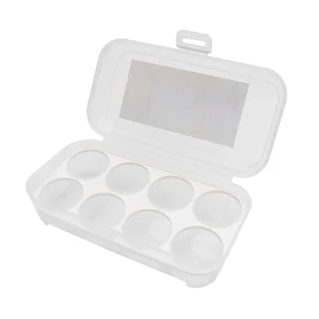 

8 Eggs Storage Box Refrigerator Egg Holder Container Portable Eggs Carrier for Camping Picnic (White)