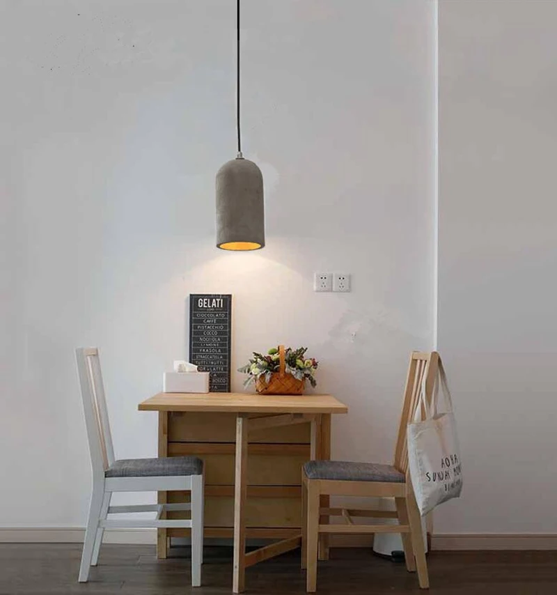  CAMIY Mini Industrical Concrete Lamp Holder Hanging Lights With E27 Light Socket Cement Lights For  - 4000204638919