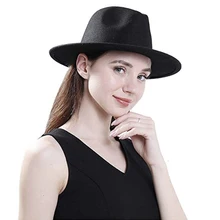 Фетровая шляпа Федора широкие свисающие поля Солнцезащитная Панама ковбойская шляпа для пляжной церкви унисекс& T8