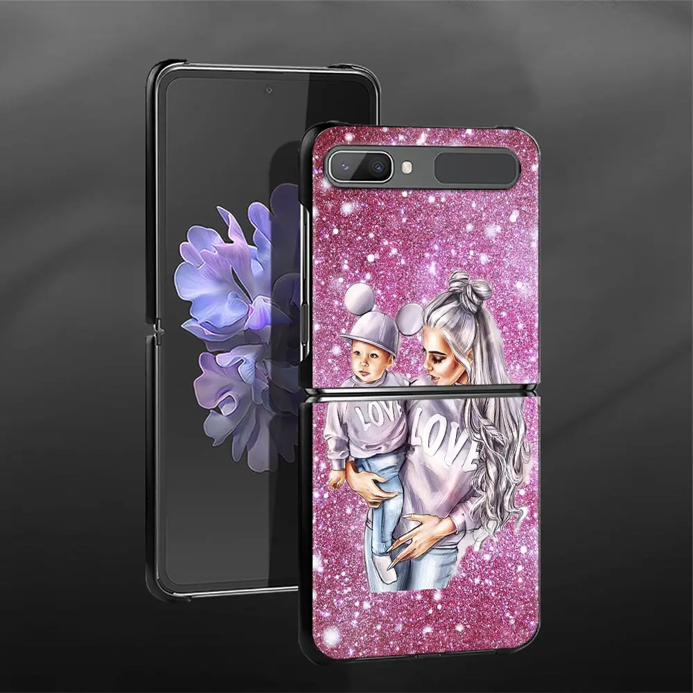 Baby Mom Girl Fashionable Smartphone Case For Samsung Galaxy Z Flip3 5G Z Flip 3 z flip ZF 5G Cover PC Capa Hard Funda Cover samsung galaxy z flip3 phone case