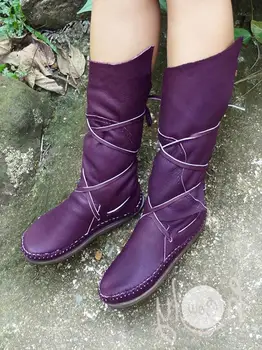 

2020 New PU Leather Boots for Women Autumn Winter Cross Strips Vintage Women Punk Boots Shoes Ladies Flat Women Boots Woman