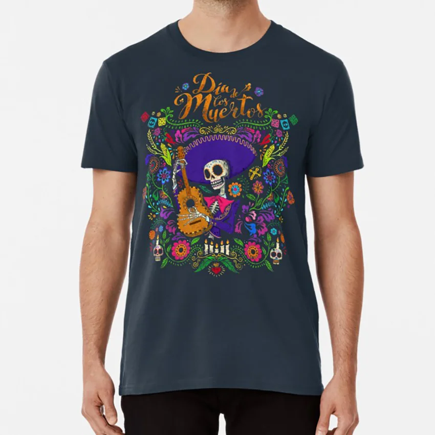

DIA DE LOS MUERTOS T shirt day of dead sugar skull scheleton calavera mariachi mexican tradicion coco fiesta flower