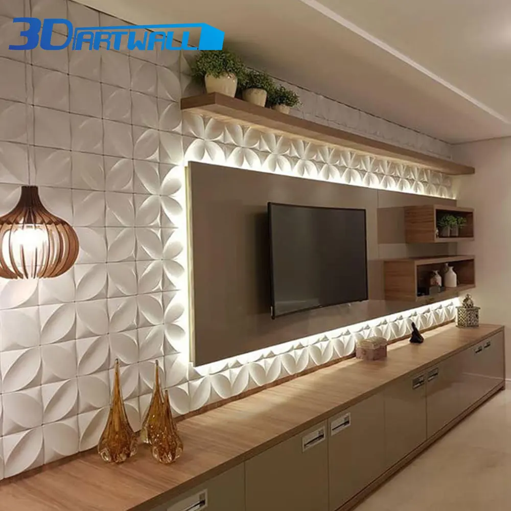 3D стеновые ПВХ панели от 3DARTWALL(12/коробка) 32 кв. Футов-четыре листа стены обшивки дизайн
