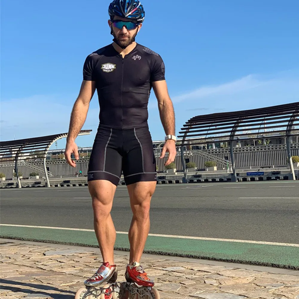 

JUNK 2020 triathlon skinsuit overall summer men Inline roller skate skinsuit short sleeve ropa kits Roller skating equipment