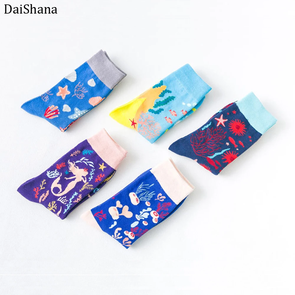 DaiShana калейдоскоп и подводный мир унисекс для женщин Мода фиксированная передача скейтборд, уличная мода молодой стиль крутой носок Mujer