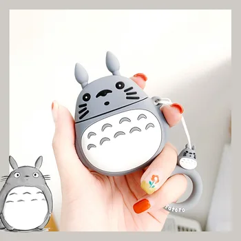 

Cute Totoro Girls Catoon 3D True Wireless Bluetooth Headset Case Box TWS Earphone Silicon Cover Bag for Apple AirPods 1 2