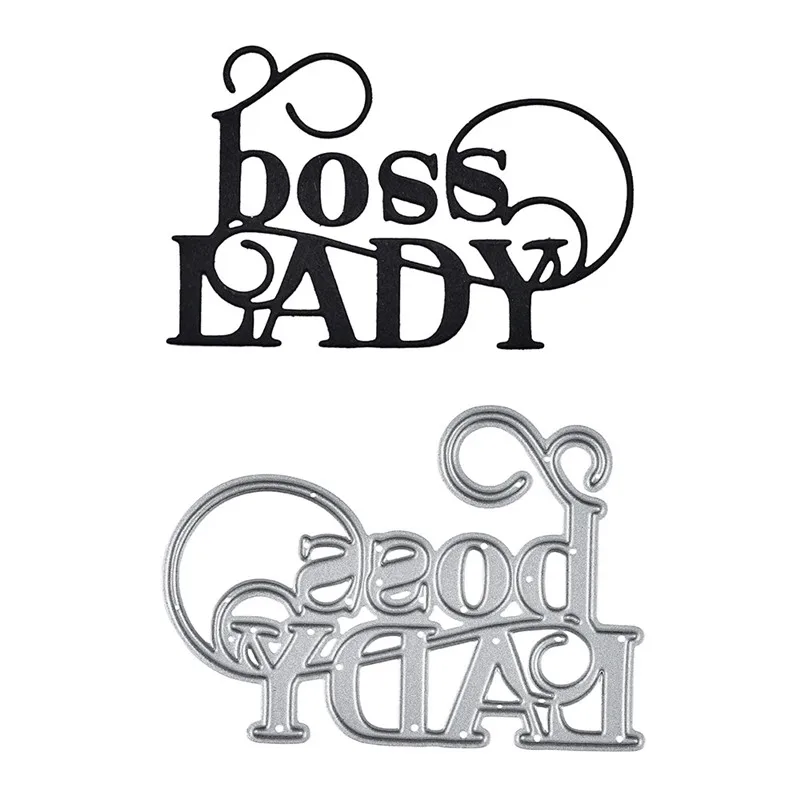 

YaMinSanNiO Boss Lady Word Dies Letter Metal Cutting Dies for Card Making Scrapbooking Embossing Cuts Stencil Decor Craft Die