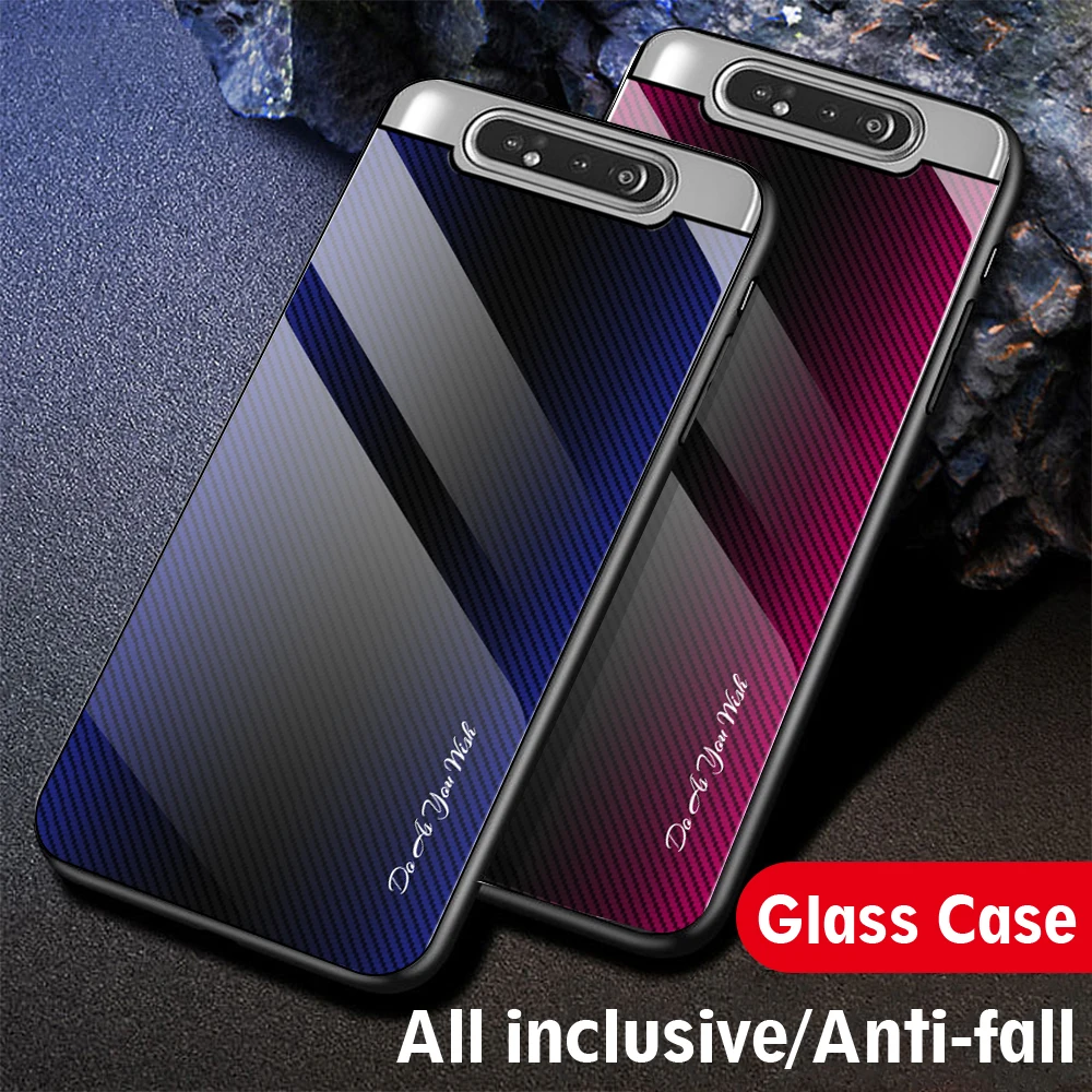 

Luxury Stripe Gradient Color Glass Case for Samsung Galaxy A10 A20 A30 A40 A50 A70 A80 A90 A50S A30S Aesthetic Hard Back Cover