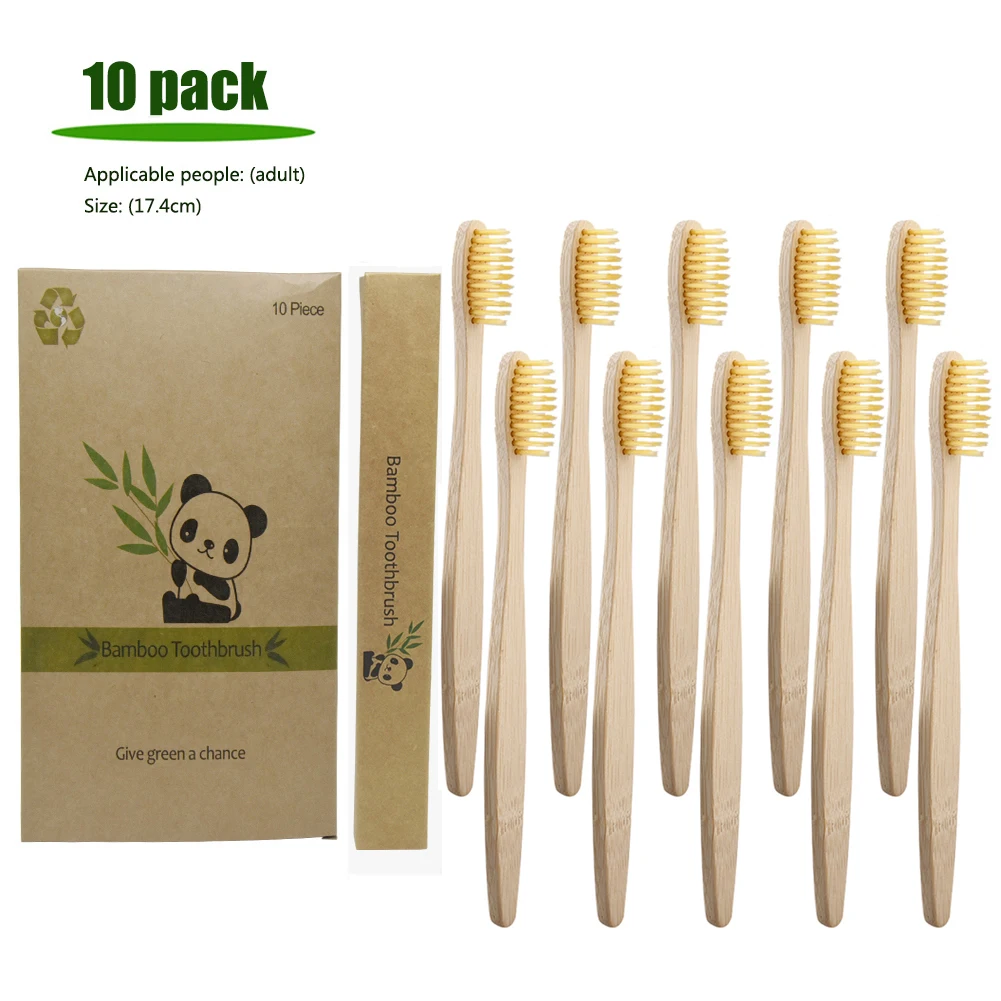 12 шт./setEnvironmental Bamboo угольная зубная щетка для здоровья полости рта низкоуглеродистая средняя мягкая щетина деревянная ручка зубная щетка