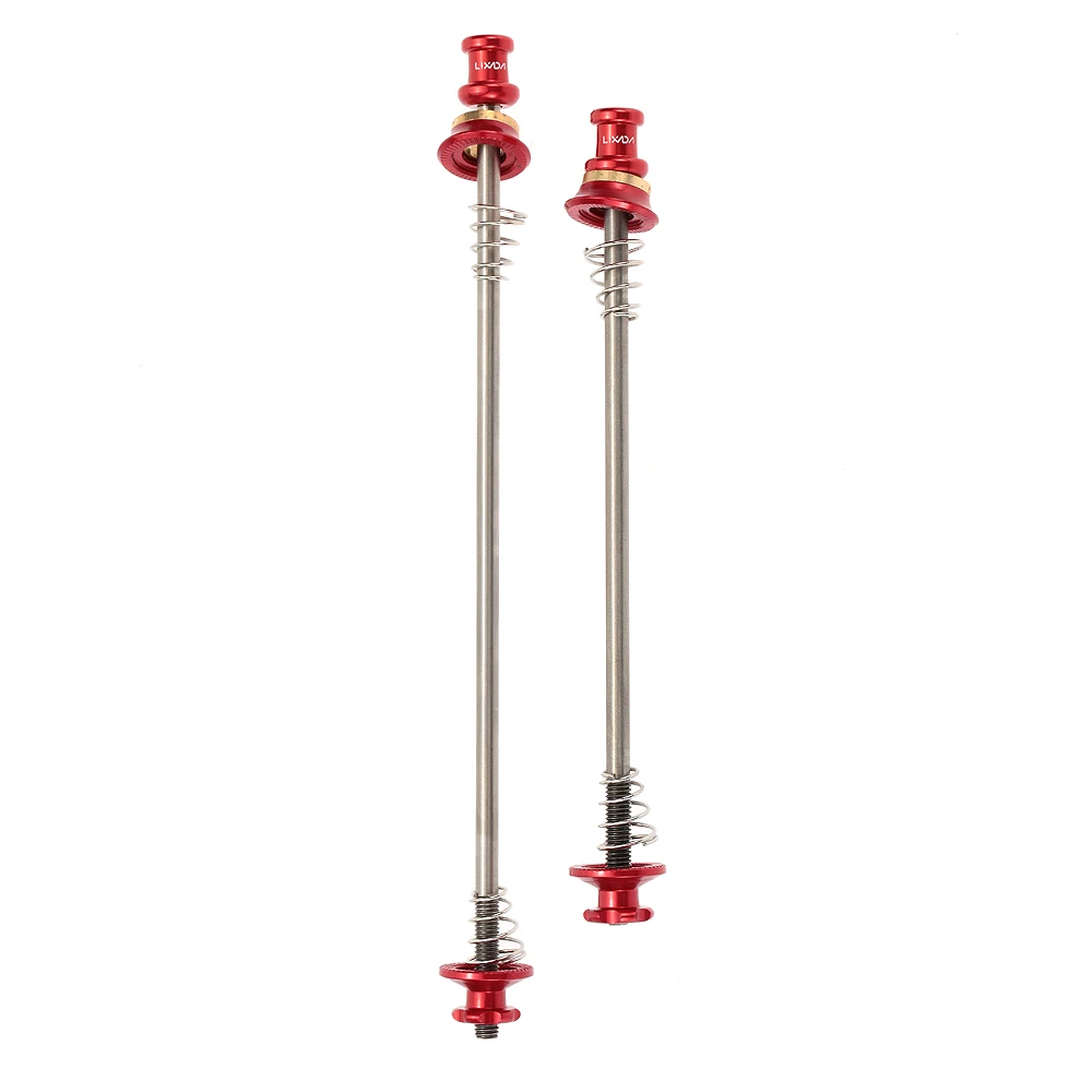 Lixada 2Pcs Bicycle Skewers Quick Release Ultralight Titanium Axle QR Skewer Mountain Road Bike Cycling MTB Wheel Hub Skewers - Цвет: Red