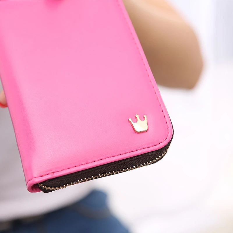 Women Coin Purse Small Bag Wallet Change Zipper Crown Decorated Money Bags Children Wallets Leather Key Holder Carteira 813