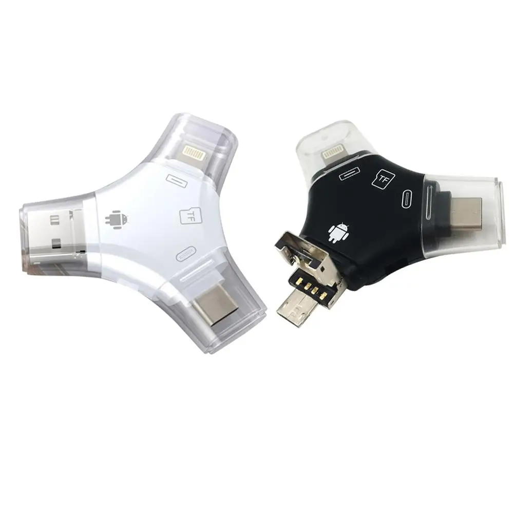 4 в 1 универсальный USB флэш-диск кардридер USB OTG Портативный SD кард-ридер для Apple, Android Тип-с ПК
