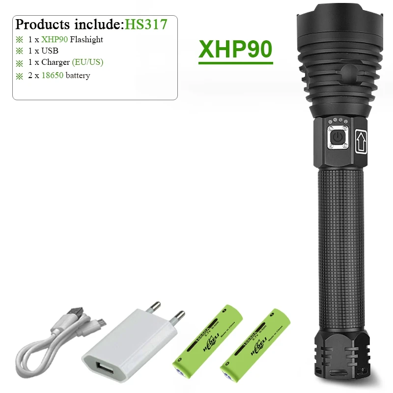 XHP90 B Самый мощный светодиодный фонарик 250000 лм xhp90 фонарь usb xhp50 аккумуляторные тактические фонари 18650 ручная лампа охотничий фонарь - Испускаемый цвет: XHP90 B