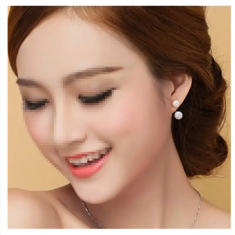 Женский серебряный круглый кристалл сердце обруч серьги Свадебные ювелирные изделия