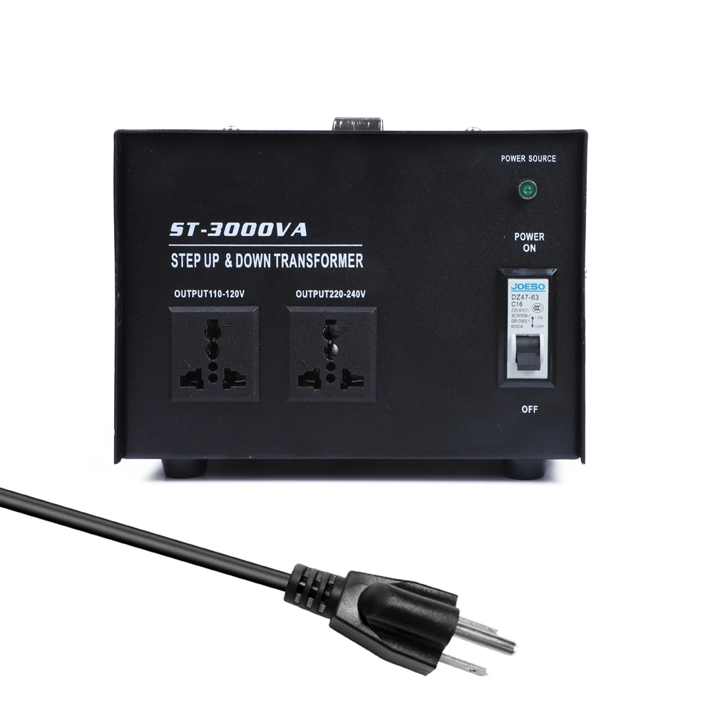 US Plug Интеллектуальный 3000 Вт эффективный понижающий силовой трансформатор 100 V-220 V бытовой электрический прибор преобразователь напряжения - Цвет: US Plug