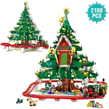 Nouvelles idées techniques arbre de noël renne pain d'épices maison, ensembles de modèles blocs de construction en brique jouet pour enfants Gft 2021