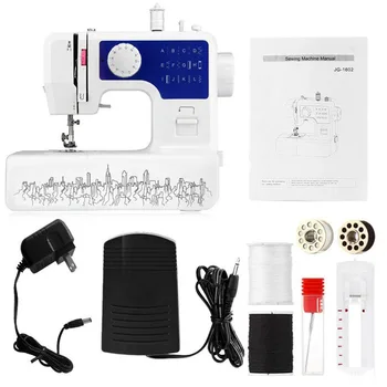 

1602 Household Mini Sewing Machine Electric Multi-function with Lamp Sewing Machine Stitches DC Power Foot Pedal