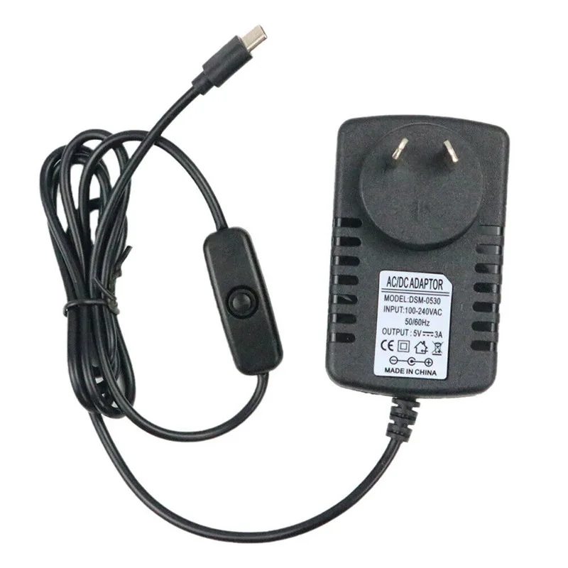Power Supply Adapter Switch Type-C 5V 3A US/EU/UK/AU Plug for Raspberry Pi 4B high quality material Power Supply Adapter Switch Type-C 5V 3A US/EU/UK/AU Plug for Raspberry Pi 4B high quality material