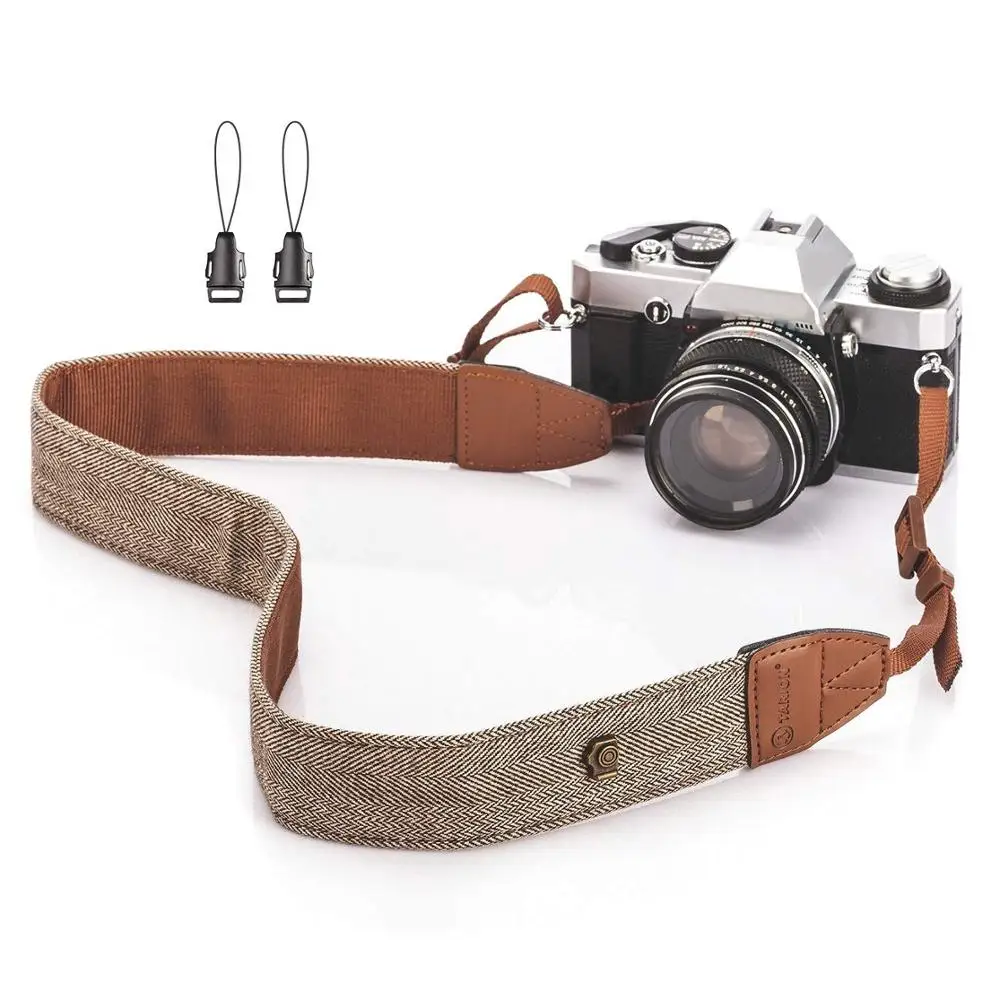 Foleto-Ceinture Universelle Réglable en Cuir et Coton pour Appareil Photo, Sangle de Cou pour Nikon IL DSLR, Accessoires