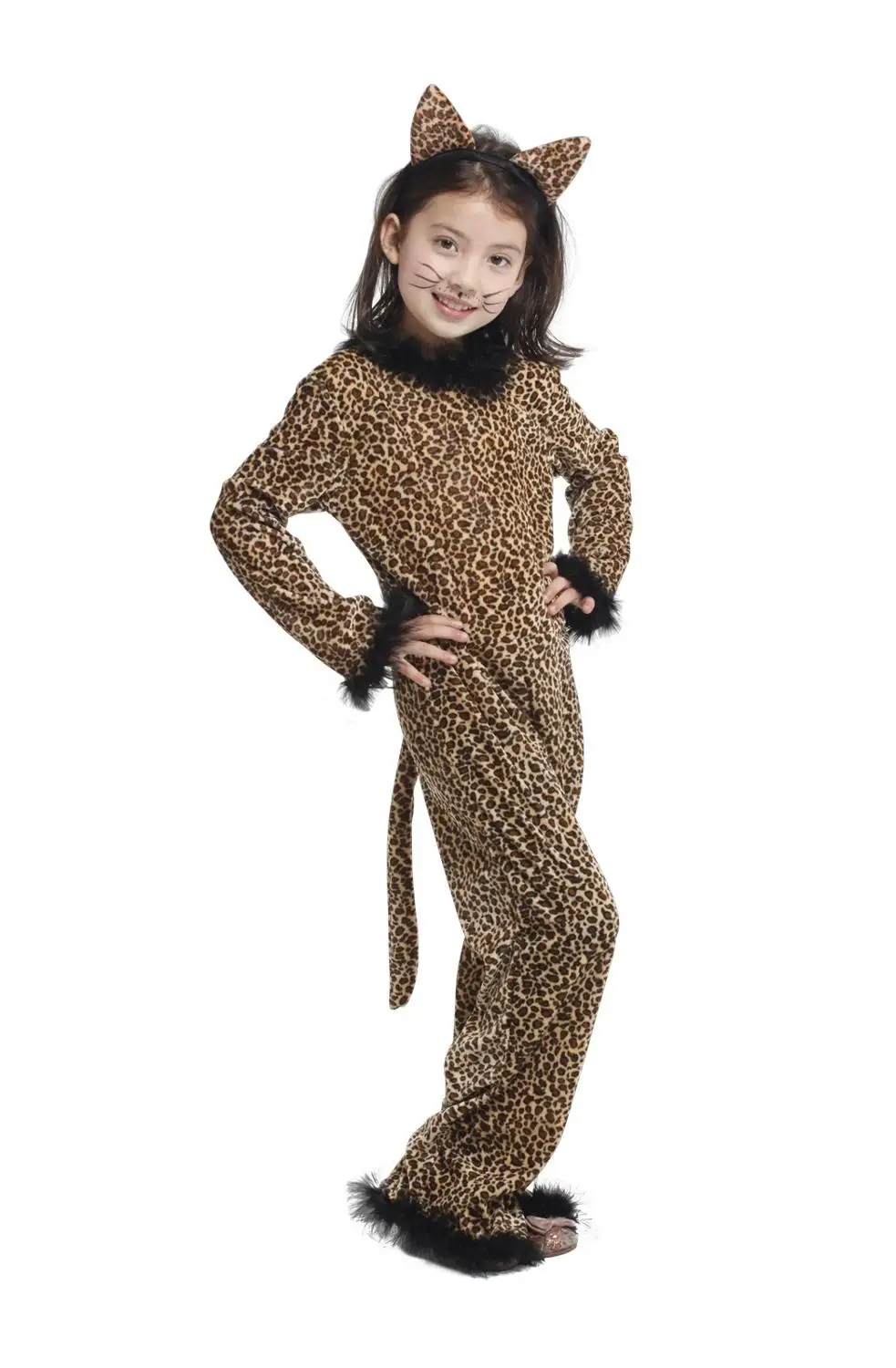 Шанхай история детей животных диких костюм леопарда косплей для девочек Фантазия на Хэллоуин Пурим карнавальное вечерние комбинезоны