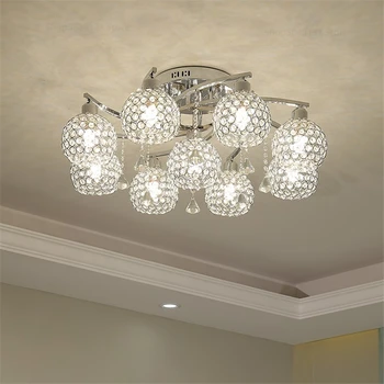 

Nordic Iron Crystal Ceiling Lights for Room Bathroom Lamp LED Restaurant Kitchen Lighting Living Room Decoration Light Fixtures