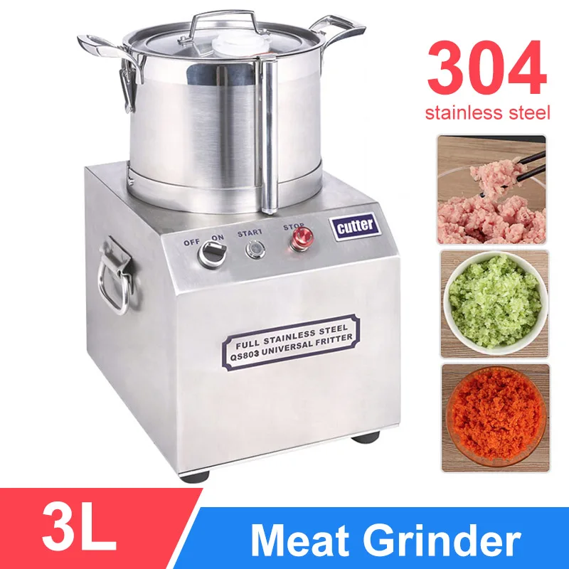 

Commercial 3L capacity meat grinder 304 stainless steel high power minced meat mixer pepper garlic vegetable crusher