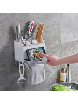 

Plastic Chopstick Holder Wall-mounted Drain Chopstick Cage Household Tableware 72XF