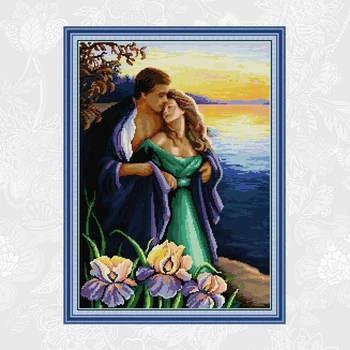 

Cross stitch Kits Lover Patterns 11ct Counted Canvas 14ct Printed Fabric DIY Handwork Beginner DMC Embroidery Needlework