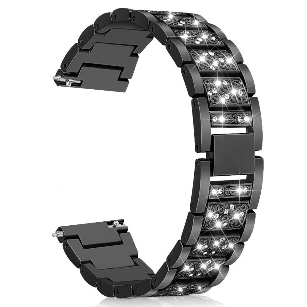 Совместим с samsung Galaxy Watch active 2 band 40 мм браслет из нержавеющей стали для Galaxy Watch active2 44 мм - Цвет ремешка: black