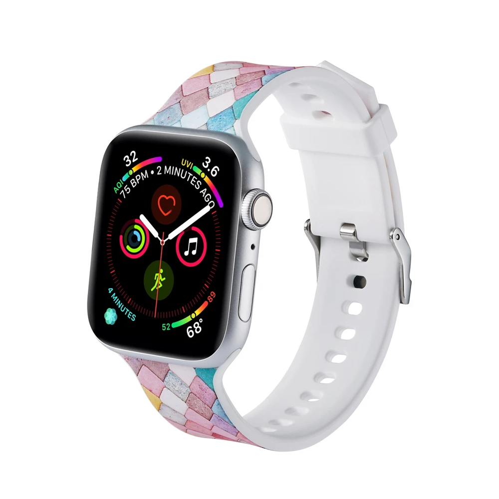 Браслет для apple watch, ремешок для apple Watch, мягкий силиконовый спортивный ремешок, сменный ремешок, совместимый с iWatch 38 44 мм