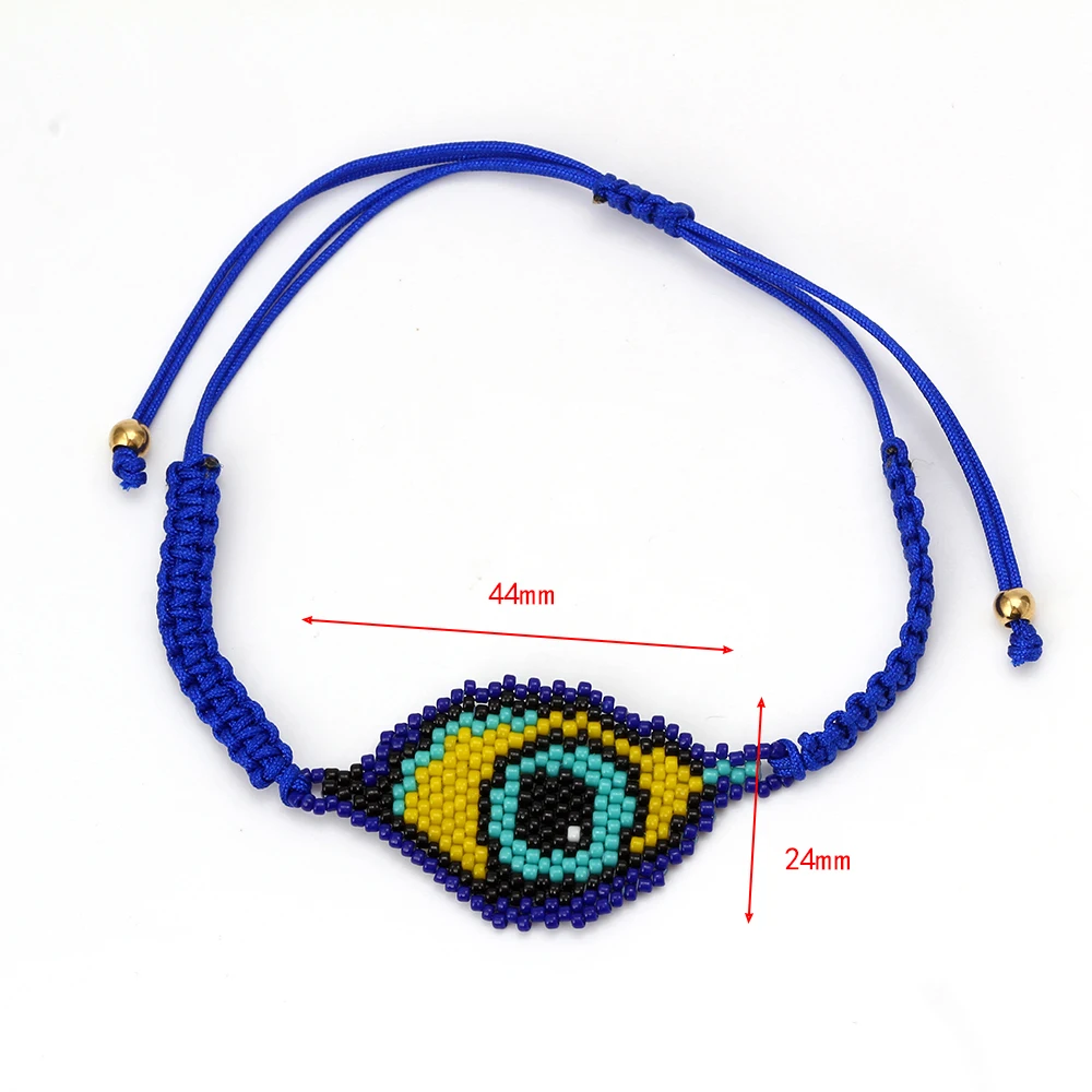 EVIL EYE Miyuki плетеный браслет из бисера голубая веревка цепочка регулируемый браслет с бусинами ручной работы DIY ювелирные изделия для женщин EY6393