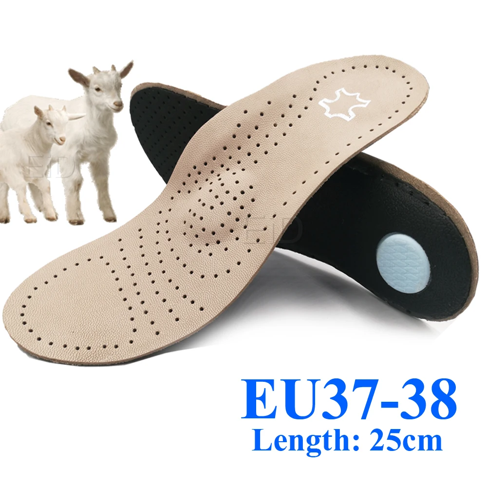 Premium Genuine Leather Orthopedic Arch Support Insoles for Enhanced Comfort