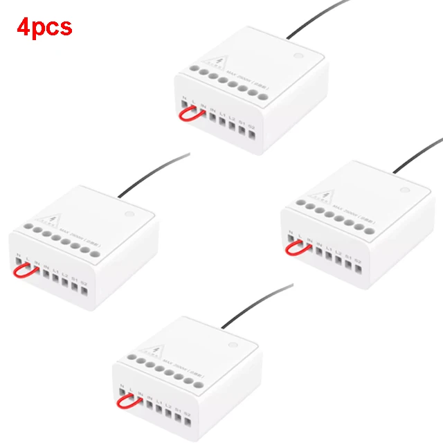 4pcs Xiaomi Aqara двусторонний модуль управления беспроводной релейный переключатель управление Лер умный таймер 2 канала работает для Mijia APP и Homekit - Цвет: 4pcs