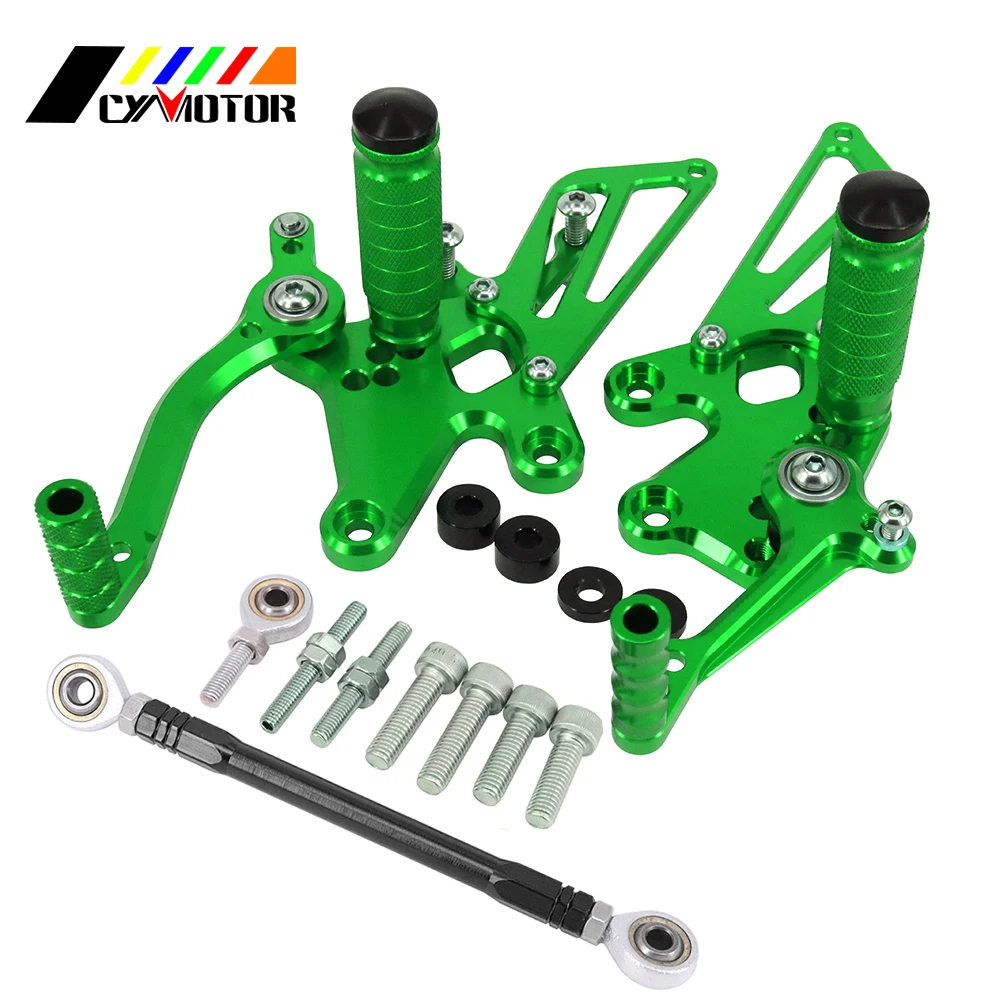 Мотоциклетные регулируемые колышки с ЧПУ для ног KAWASAKI NINJA250R NINJA 250R 2008 2009 2010 2011 2012 09