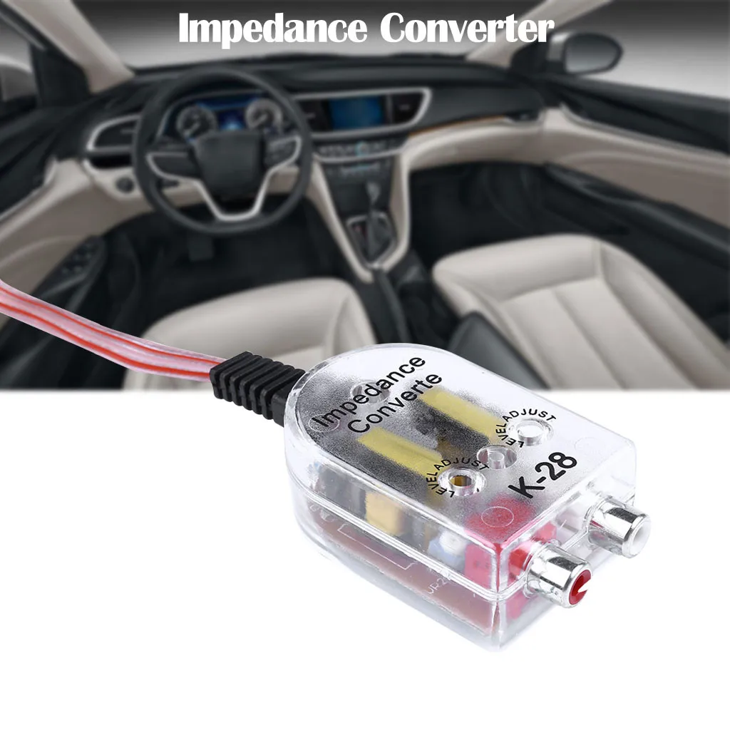 

RCA DC 12V Car Audio Amplifier Speaker High To Low Impedance Converter Adapter Car Stero Radio Speaker Line Audio Impedance #40