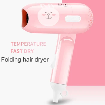 

220V Mini Hair Dryer Foldable House Portable Thermostatic Air Collecting Traveller Compact Blower Electric Hair Dryer Animals