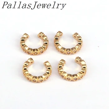 

10Pairs, Gold Color No Pierced Stackable C Shaped CZ Zirconia Earcuffs Clip On Earrings Circle Ear Cuff