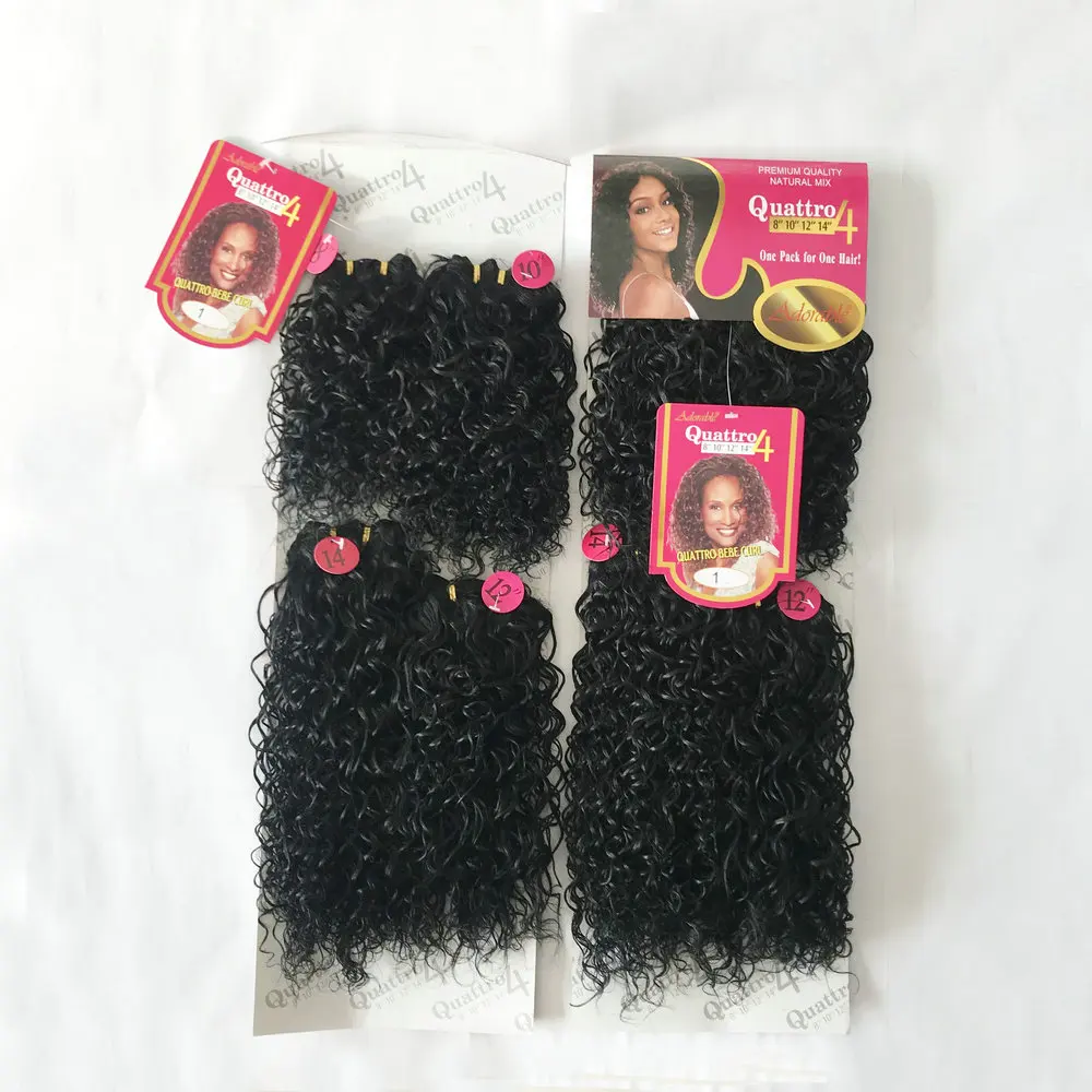 Adorable Quattro Bebe Curl 4pcs Ombre Color Hair Weavon,Two Tone Colour Heat Resistant Kinky Curly Full Packat Hair Weaving