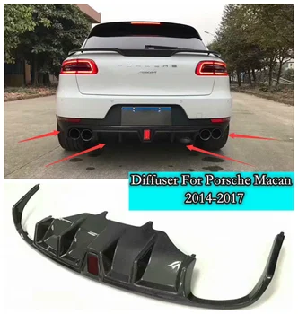 

High Quality Carbon Fiber Rear Trunk Lip Bumper Diffuser Protector Fits For Porsche Macan 2014-2017 (with the lamp)