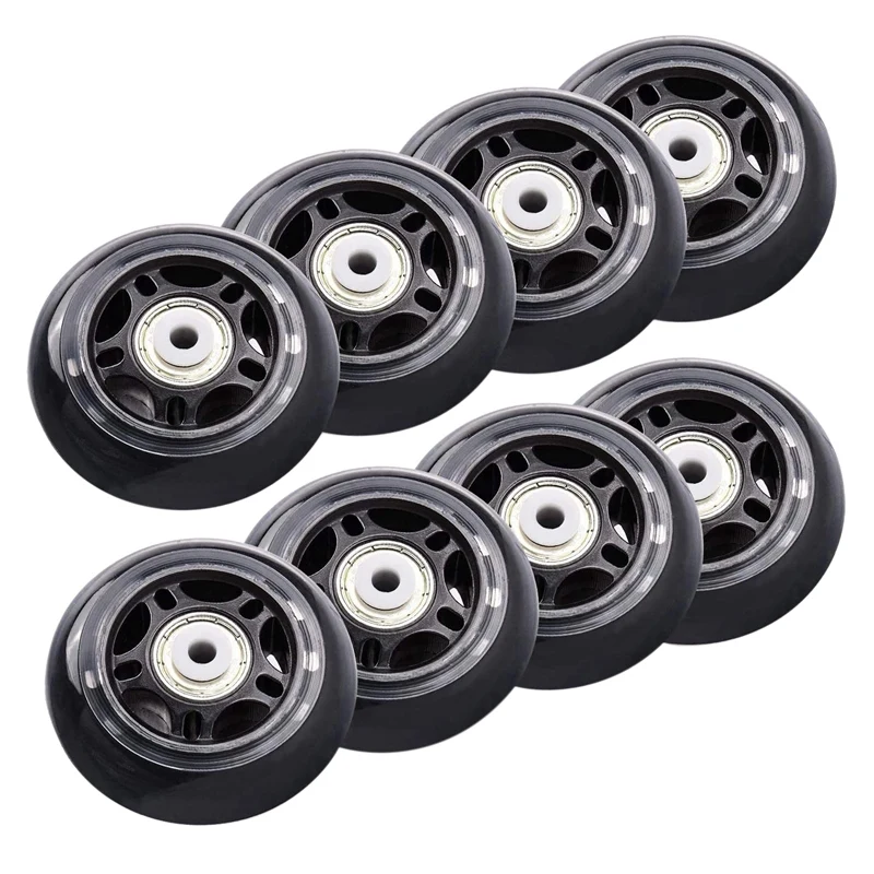 

8 Pack Inline Skate Wheels Beginner's Roller Blades Replacement Wheel with Bearings Rollerblade Wheels 70mm