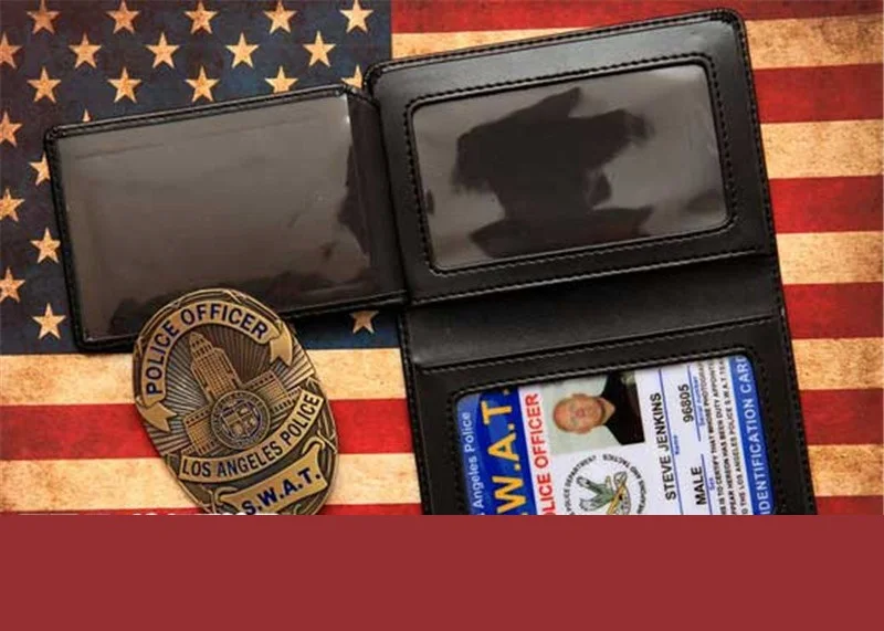 Соединенные Штаты LA полицейский SWAT полицейский бейджи кожаный чехол держатель ID карты водительские права кошельки Держатель США фильм LAPD Косплей