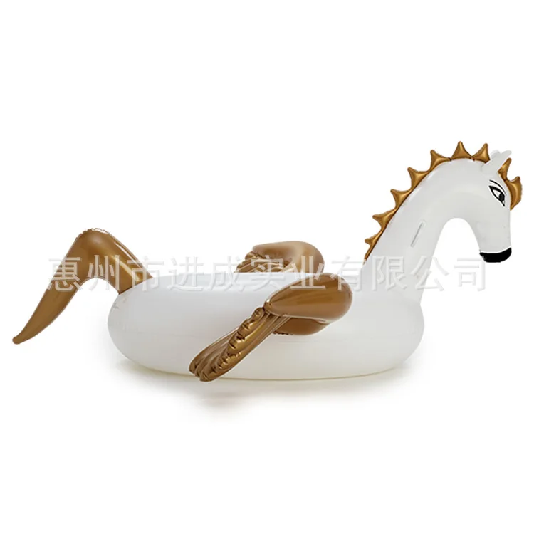 

Manufacturers Profession Production Inflatable Gold Pegasus Floating Row Water Pegasus Riding PVC Adult Floating Bed PVC Swimmin
