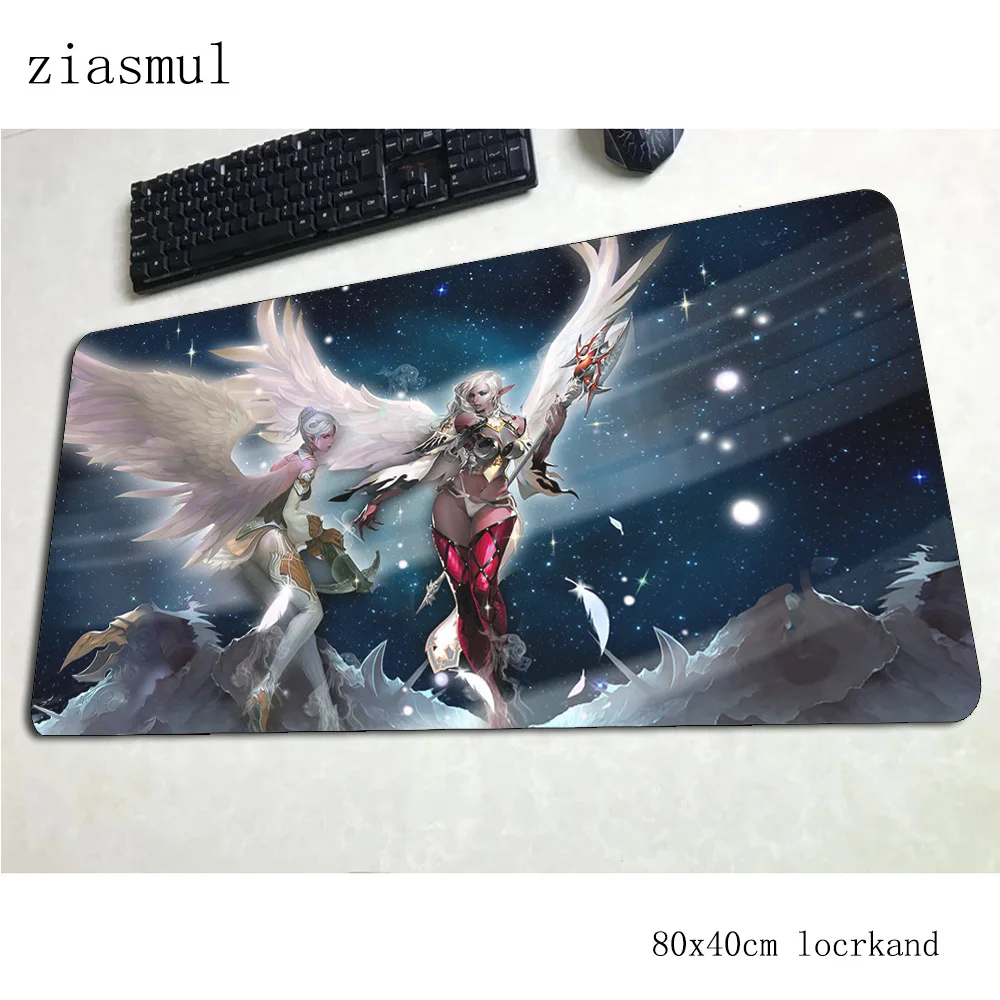 Lineage 2 коврик для мыши 80x40 см игровой коврик для мыши с изображением Аниме Толстая офисный ноутбук с алюминиевым корпусом стол коврик с обработанным краем padmouse игры pc gamer коврики