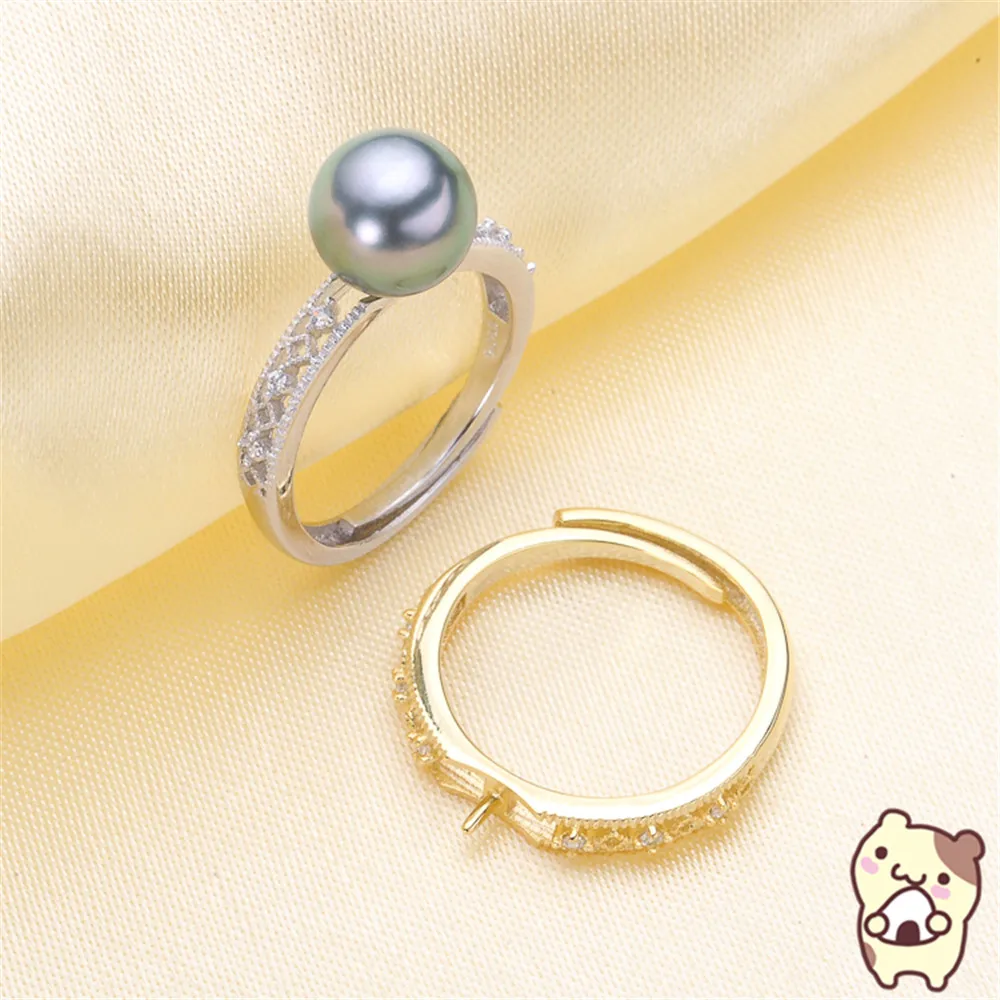 

Free Shipping Wholesale Silver Plated Pearl Ring Accessories Types Creative Ring for Women DIY Pearl jewelry Gifts 2019J057