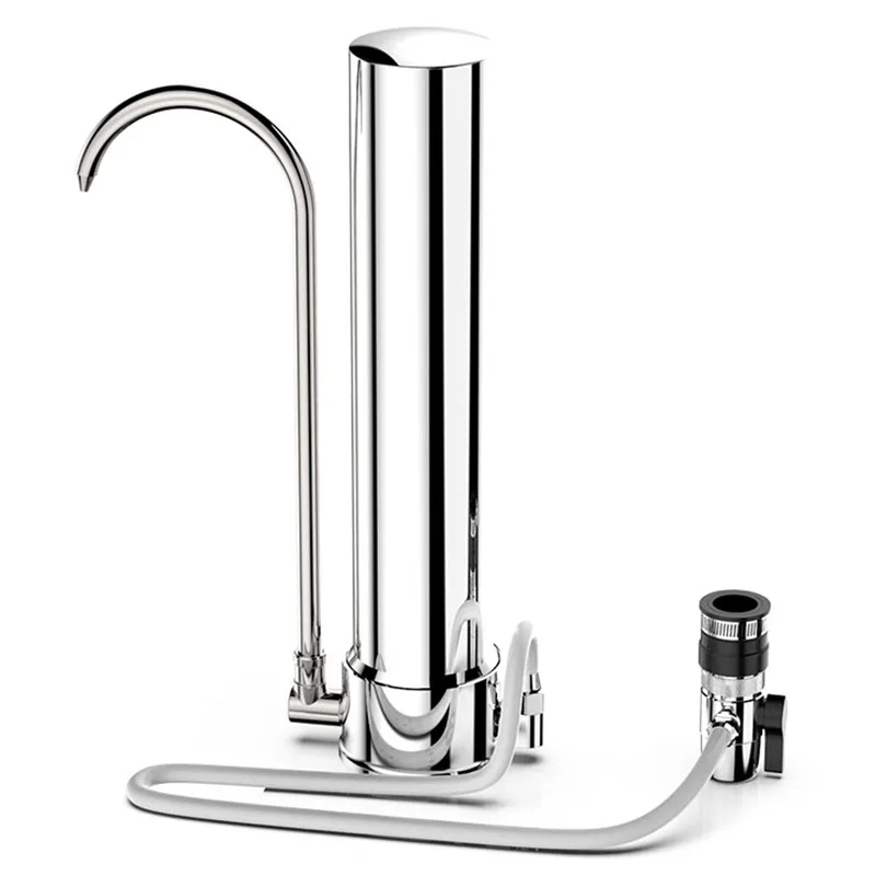  Water Filter Desktop Stainless Steel Water Purifier Faucet Healthy Ceramic Cartridge Kitchen Water  - 4000072439100